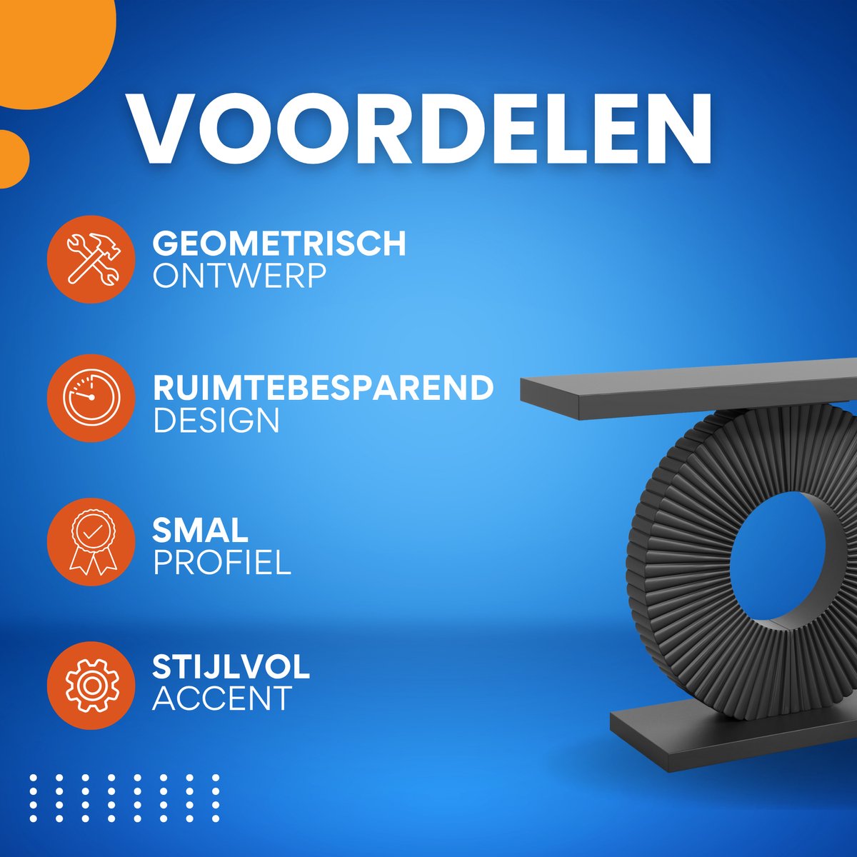 Moderne Haltafel Zaro - Consoletafel 100cm - Wandtafel - Geschikt voor Gang of Woonkamer - Wit