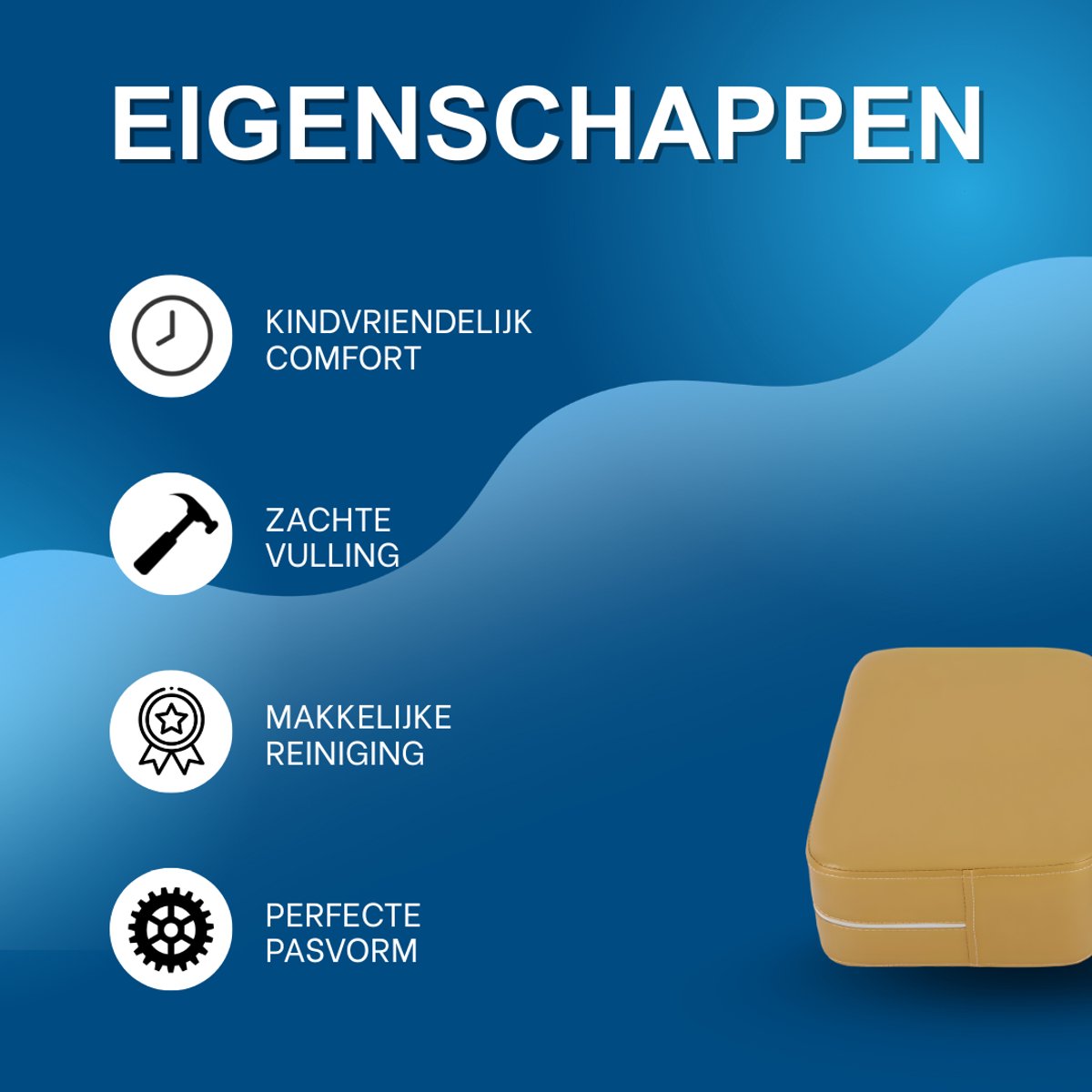 Zitkussen/ verhoger - Voor Kinderen bij Kappers / Salon - Zacht - Geel