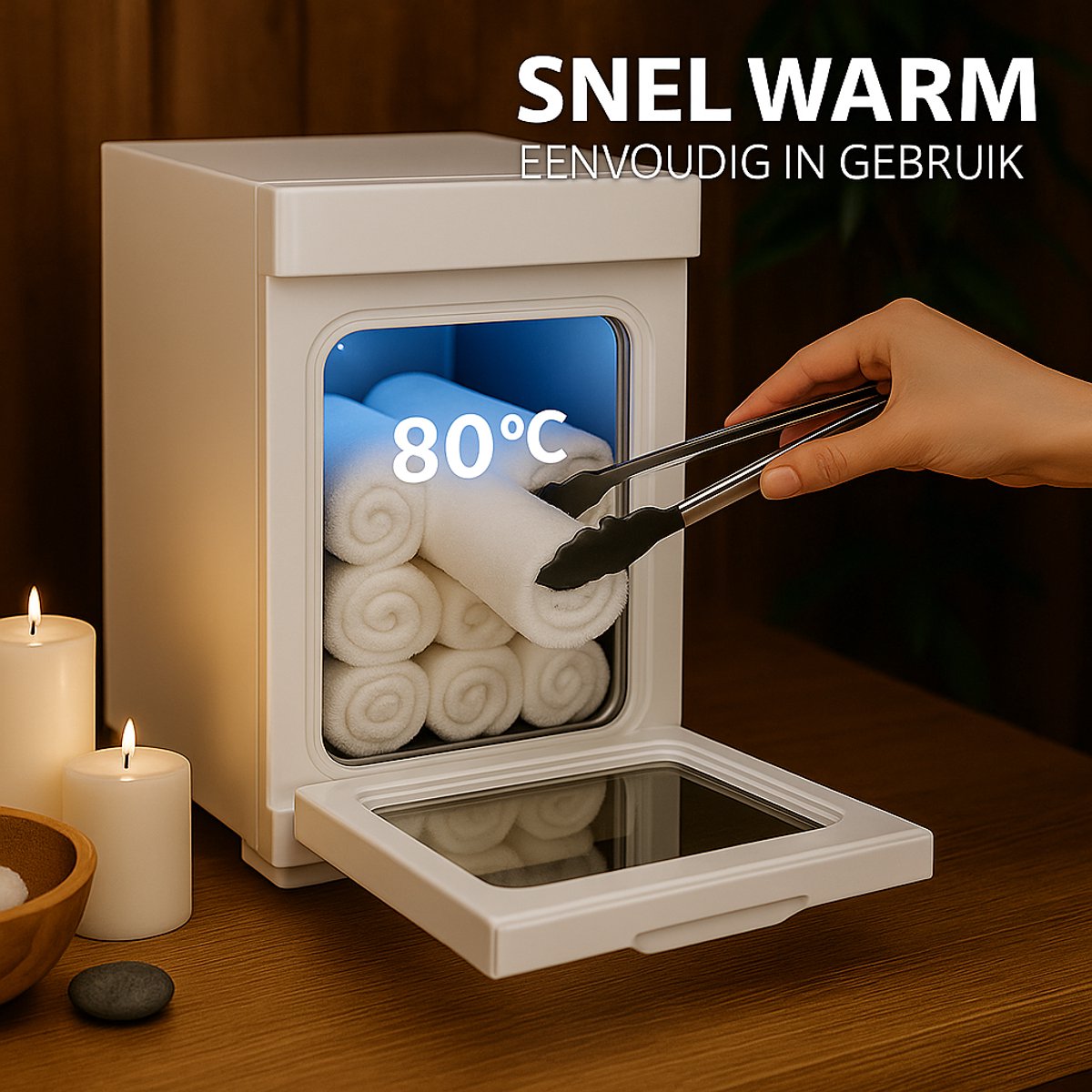 Handdoek warmer - Towel verwarmer - Voor Salons, Spa’s en Thuisgebruik - met Ozonfunctie - Wit