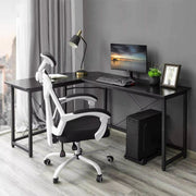 L-vormig Hoekbureau Tavien - Voor Thuiswerk, Gaming of Kantoor - Ruimtelijk Workstation met PC & Laptopruimte - 167 cm - Zwart