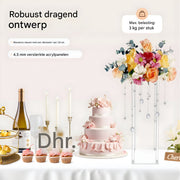 Bloemenstandaard - Voor Bruiloften / Bloemdecoratie - Set van 10 - Clear