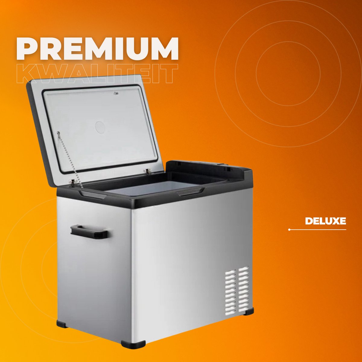 Draagbare Camping Koelbox 12V – Vriezer 53Qt met LCD – Voor Auto, Boot & Onderweg