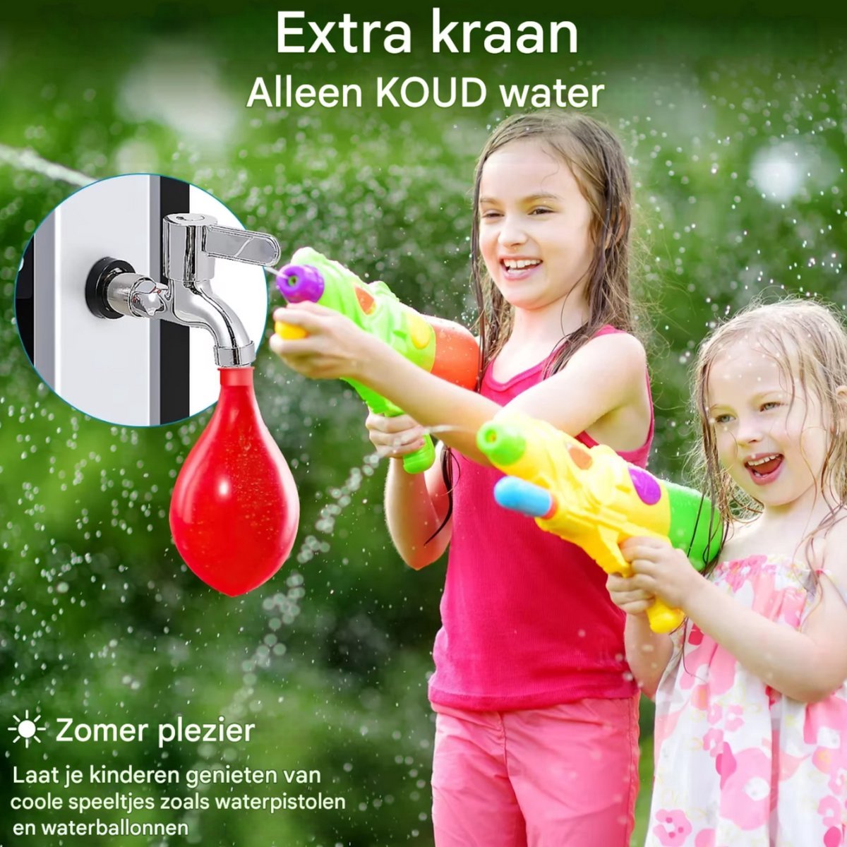Zonneverwarmde Douche Tavien - Tuindouche - Kampeerdouche - Voor Tuin, Camping, Zwembad & Strand - Met Douchekop en Mengkraan - 35L - Zwart