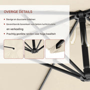 Ronde Parasol - Voor Balkon, Strand of Tuin - Verstelbaar & 45° Kantelbaar - UV-Resistent & Waterdicht - Beige