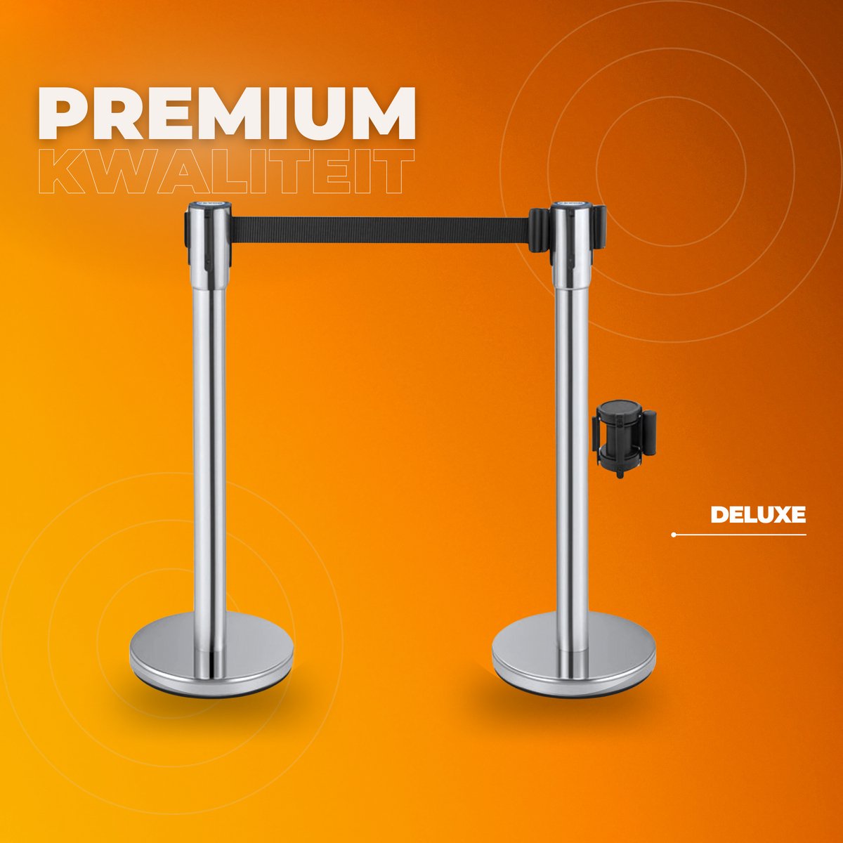 Afzetkoord - 2 meter - Afzetpalen - Afzetlint - 285x285mm - Wachtrij Stanchion Barrières - 2M Touw - 2 Paaltjes