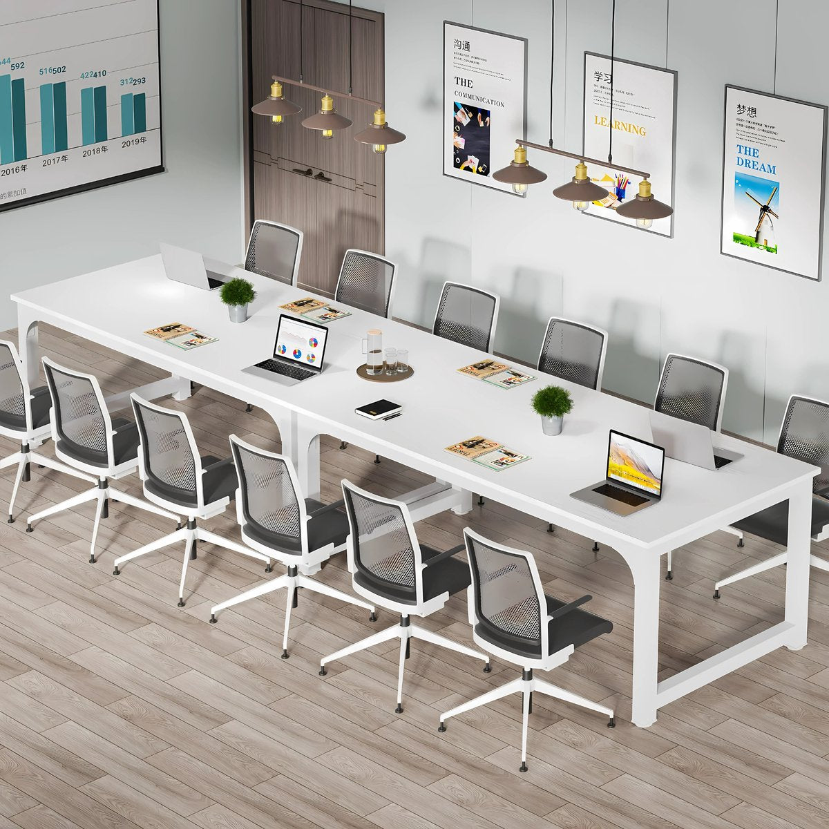 Modern Computerbureau - Wit - Voor Thuiswerkplek of Kantoor - Bureau - 180cm