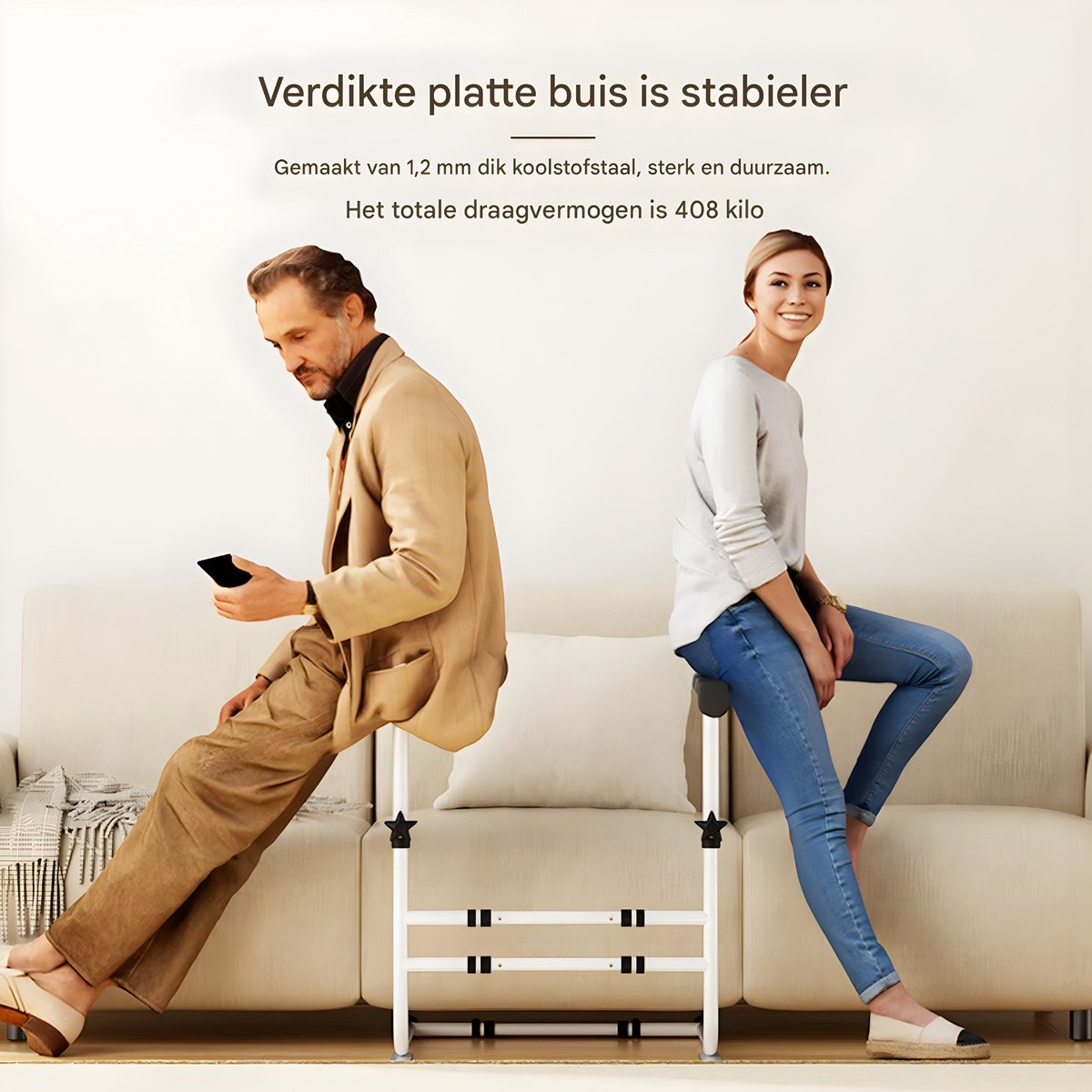 Opstahulp - Veligheidsgreep - Hulpmiddelen - Bed beugel - Bedsteun - Voor Ouderen & Zwangere Vrouwen - In Hoogte Verstelbare - Wit