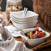 Monarch Salade kommen – Dinerborden – 6 persoons – 6 delig – Wit Keramisch – Kleine Borden – Grote inhoud