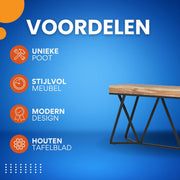 Haltafel Nero - 140cm - Consoletafel - Wandtafel - Gang of woonkamer - Bruin