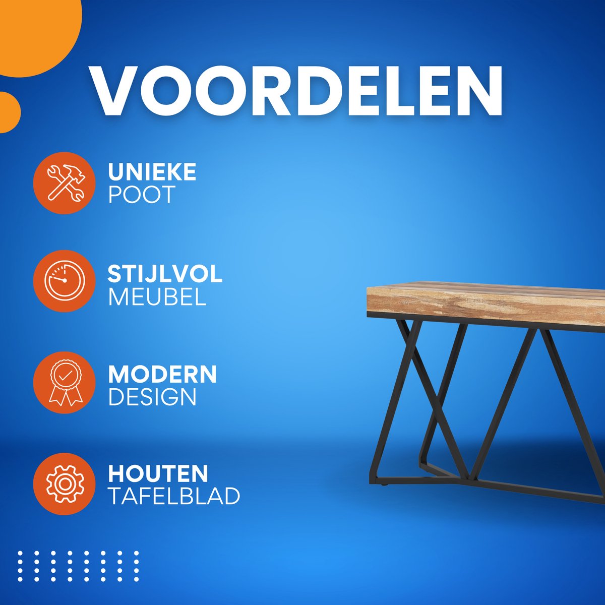 Haltafel Nero - 140cm - Consoletafel - Wandtafel - Gang of woonkamer - Bruin