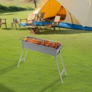 BBQ-grills - Voor camping en outdoor - Draagbare, opvouwbare houtskoolbarbecue - Grijs - 80*18*13cm