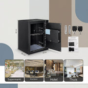 Kluis brandwerend met sleutel - 48 liter - Kluisje met cijferslot en sleutel