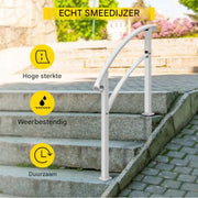 Trapleuning - Trapleuning houders - 2-3 Treden - Smeedijzer - 47,5 cm - Voor Outdoor & Indoor