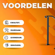 Trapleuning - Trapleuning houders - 1-2 Treden - Smeedijzer - Zwart - Voor Binnen & Buiten