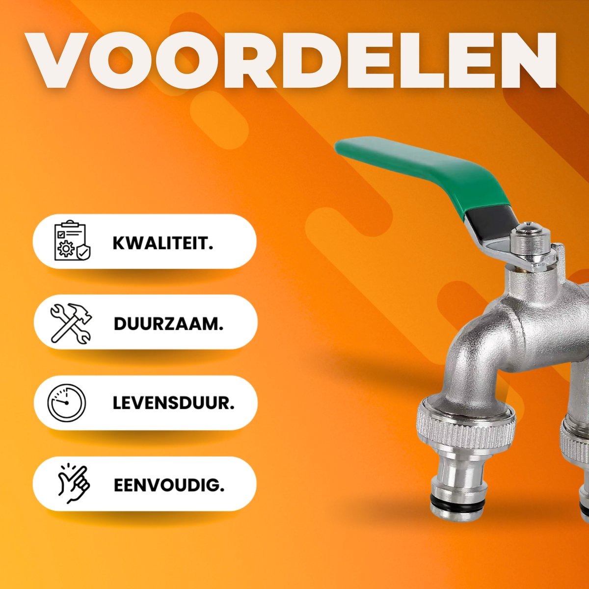 Kogelkraan - Dubbele Aansluiting Tankadapter - Kogeluitlaat - Kraanafvoeradapter voor Algemene Tonnen en Regenwatercontainers - Messing Kraanklep met Kogelkraan