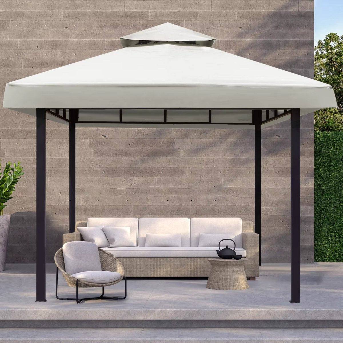 Partytent dak grijs - 3x3m doek - Tentdoek - Vervangend dak voor tent - Paviljoen - Waterdicht