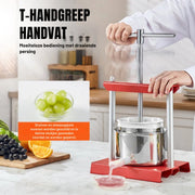 Fruitpers - RVS Handmatige Fruitpers - 3L 14x13 cm - Wijnpers - Met hendel