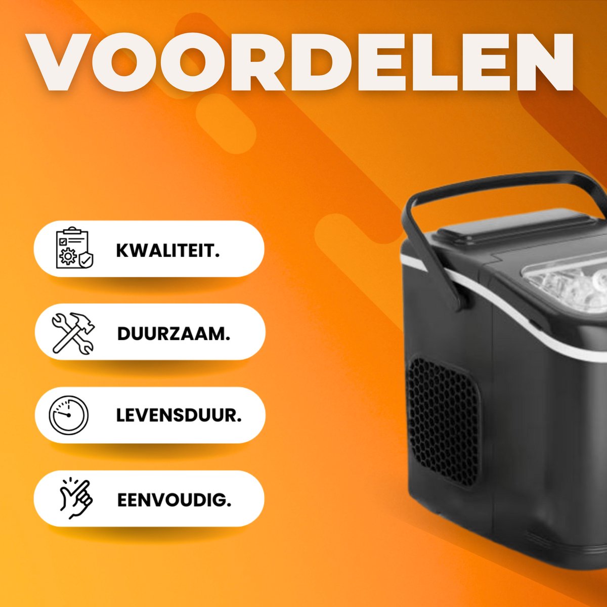 Ijsblokjesmachine - Ijsblokmakker - Ijsmachine - 2,0 Liter - 9 Blokjes in 6 Minuten - Zelfreinigende Elektrische Ijsmachine - Zwart