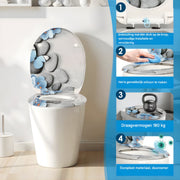 WC-bril - Toiletbril – Voor Toilet & Badkamer – Soft-Close - Ureum-Kunststof - Met print