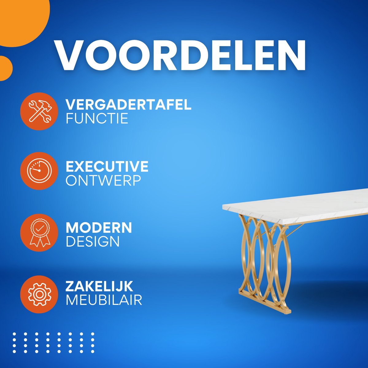 Computerbureau Nerita - Voor Kantoor of Thuiskantoor - Vergadertafel - Bureau - 160cm