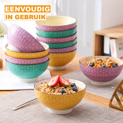 Valenza Serviesset - 12 delig - 12 persoons - Mozaïek - Dinerborden - Bordenset - Diepe borden - Ontbijtborden - Servies - Keukenservies