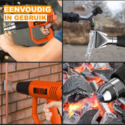 Warmtepistool Deluxe - 2000W Professionele Dubbele Temperatuurinstellingen 60℃-600℃ - Snelle Heteluchtpistoolset met 4 Nozzles