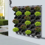 Automatische wandbloempot - zelfwaterende bloempot - Zwart - Voor binnen- en buitenplanten - Besproeiingssysteem met zelfirrigatie - Muurbevestiging