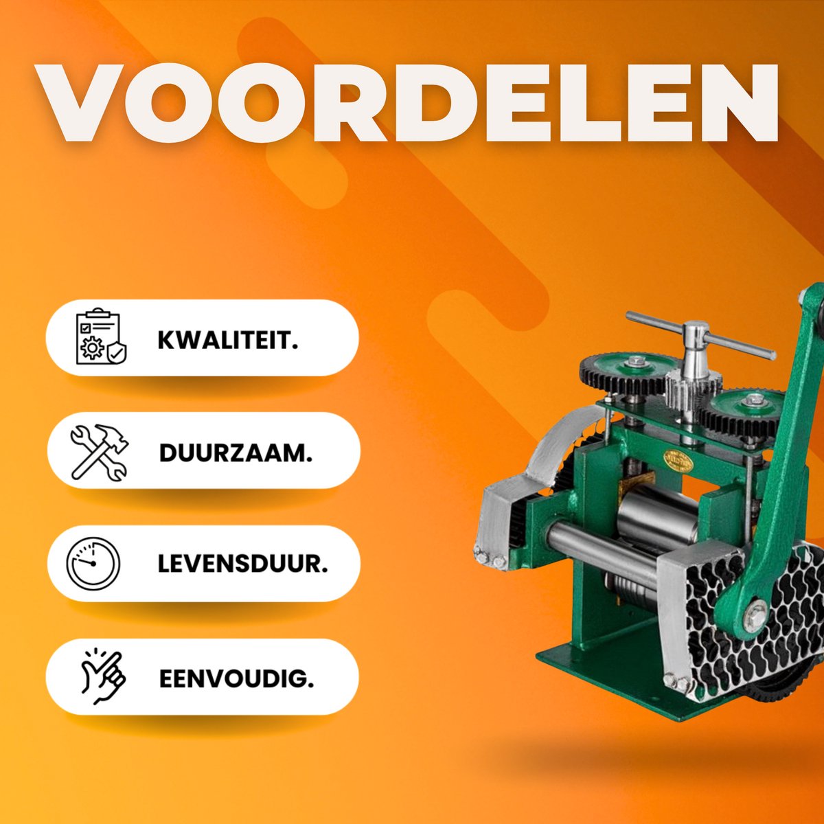 Combi handwalserij - Walserij - 120mm - Metalen - Instelbare dikte - Voor sieraden, metaal en plaatbewerking - Handmatig