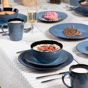 Montario Serviesset - 16 delig - 4 persoons - Sky blauw - Dinerborden - Bordenset - Diepe borden - Ontbijtborden - Servies - Keukenservies