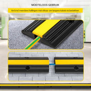 Happyment Kabelbrug - Kabeldrempel - 1 Kanaal - Zwart/Geel - 4 Stuks - 100CM