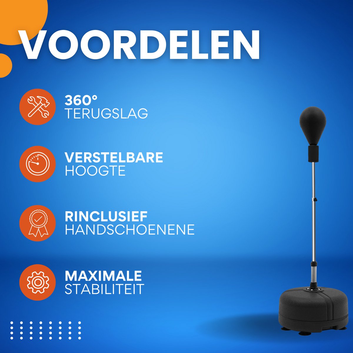 Staande boksbal - Bokszak - Bokspaal - Kinderen en volwassenen - Standaard