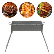 BBQ-grills - Voor camping en outdoor - Draagbare, opvouwbare houtskoolbarbecue - Grijs - 80*18*13cm