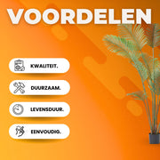 Kunstplant Areca Catechu - Kunstplanten voor binnen en buiten - Palmboom - In pot - Kunstbloemen - Geurloos - 182cm