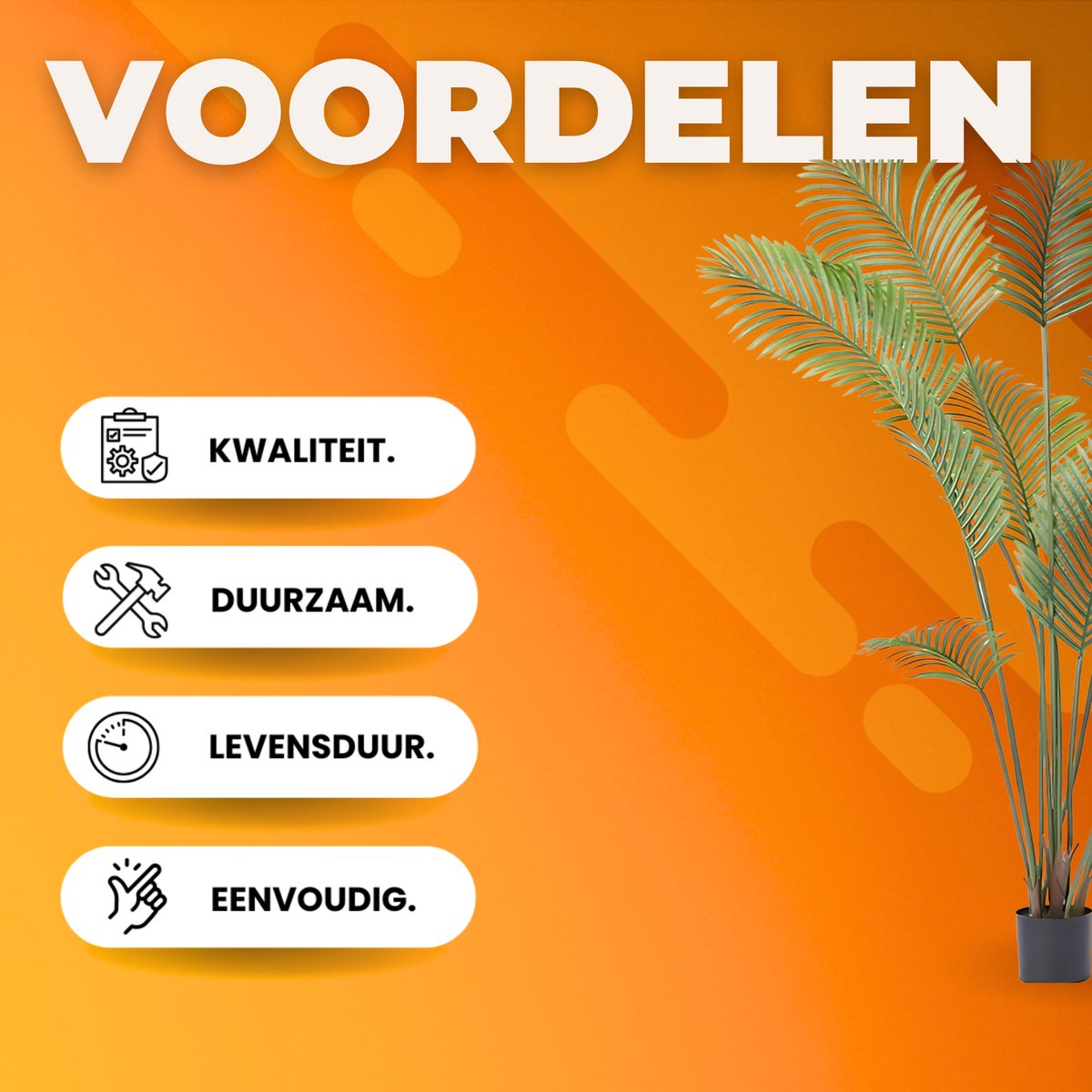 Kunstplant Areca Catechu - Kunstplanten voor binnen en buiten - Palmboom - In pot - Kunstbloemen - Geurloos - 182cm