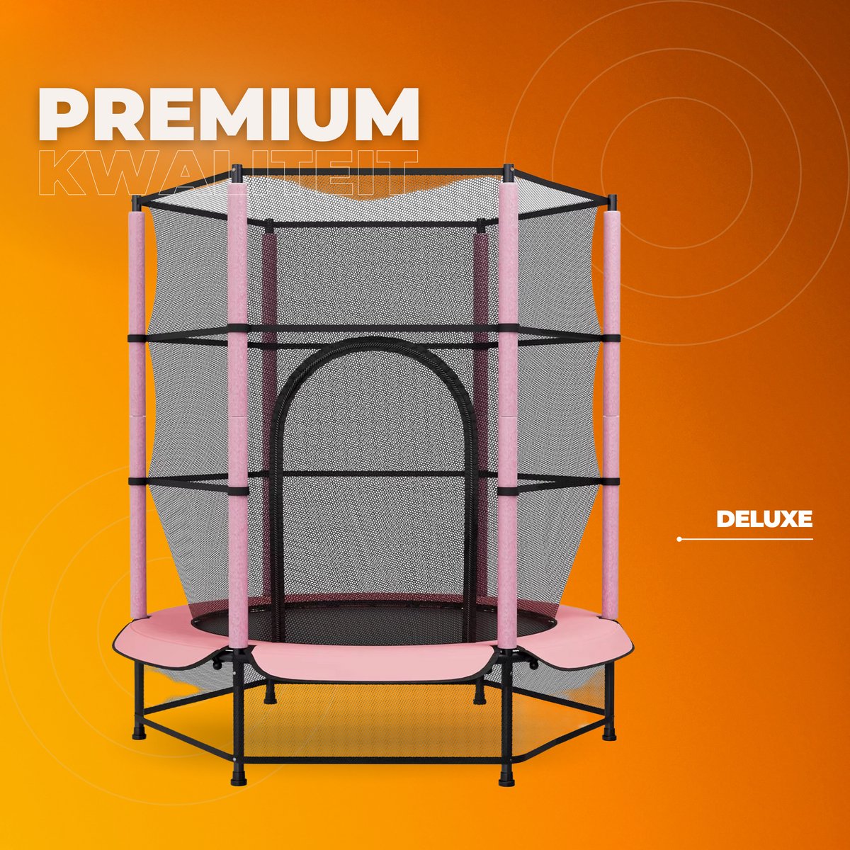 Trampoline met veiligheidsnet - 140 cm - Voor kinderen - Kindertrampoline - Roze - Buitenspeelgoed - Mini trampoline