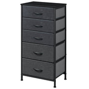 Ladekast met 5 Laden -Dressior - Kast - Voor Slaapkamer, Keuken, Kantoor of Woonkamer - Smal Dressoir met Stoffen Laden