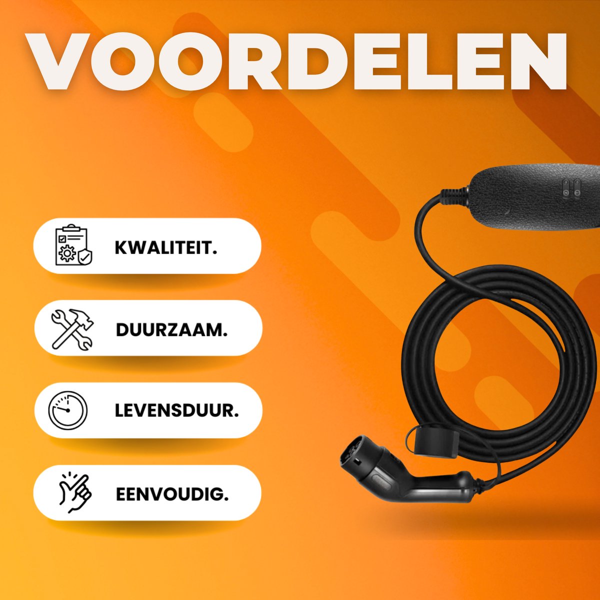 Mobiele Auto laadkabel PRO - Thuislader - Type2 - 6m Kabel - 10A-lader met CEE 32-stekker - 2,3kW - Voor Elektrisch Voertuig (16A/20A/24A/32A)