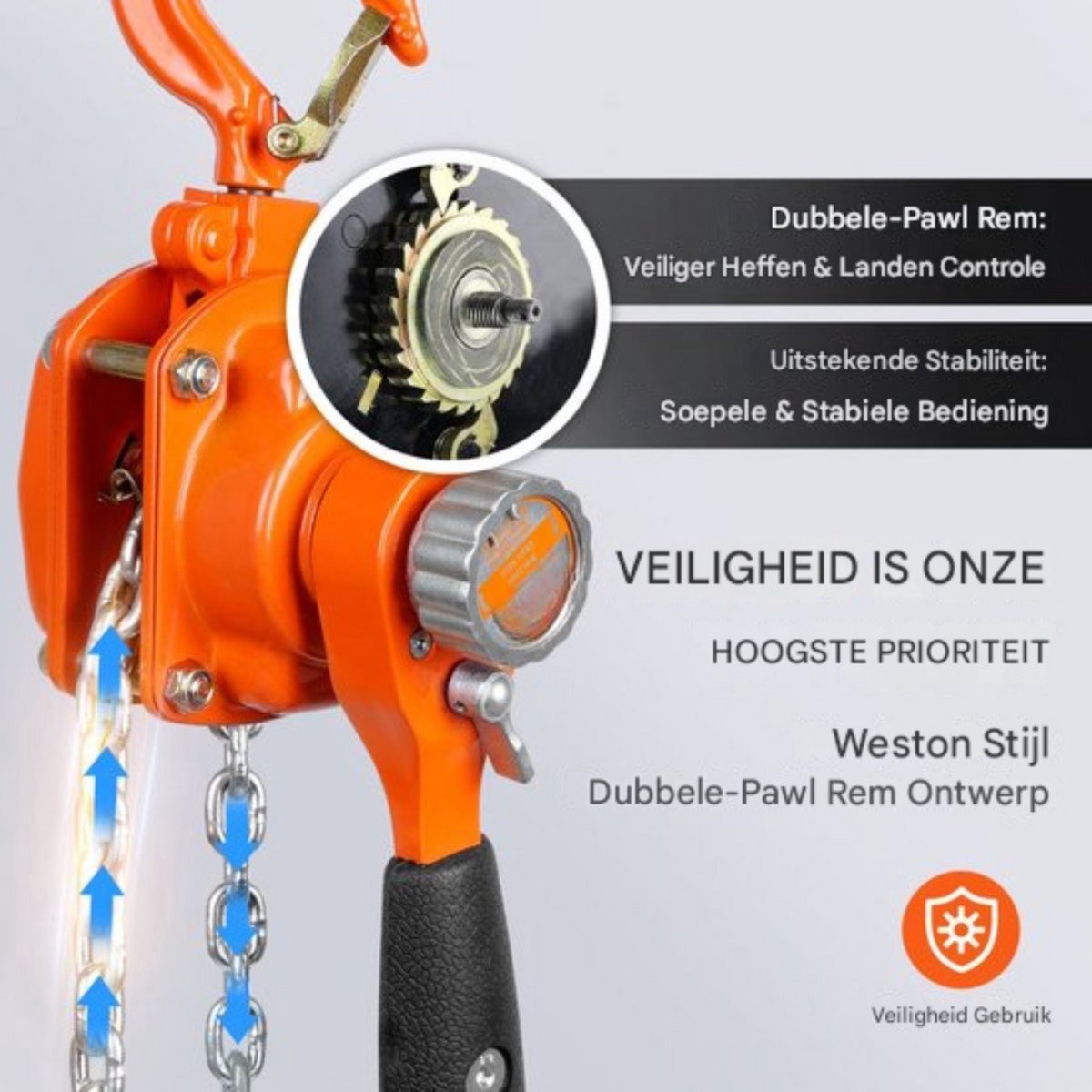 Mini Hefboomtakel - 0,25T - Kettingtakel PRO - 2,8 m Hefhoogte