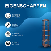 Boekenkast - Boekenrek - Opberruimte - Voor boekenopslag - 6-laags - Donker bruin