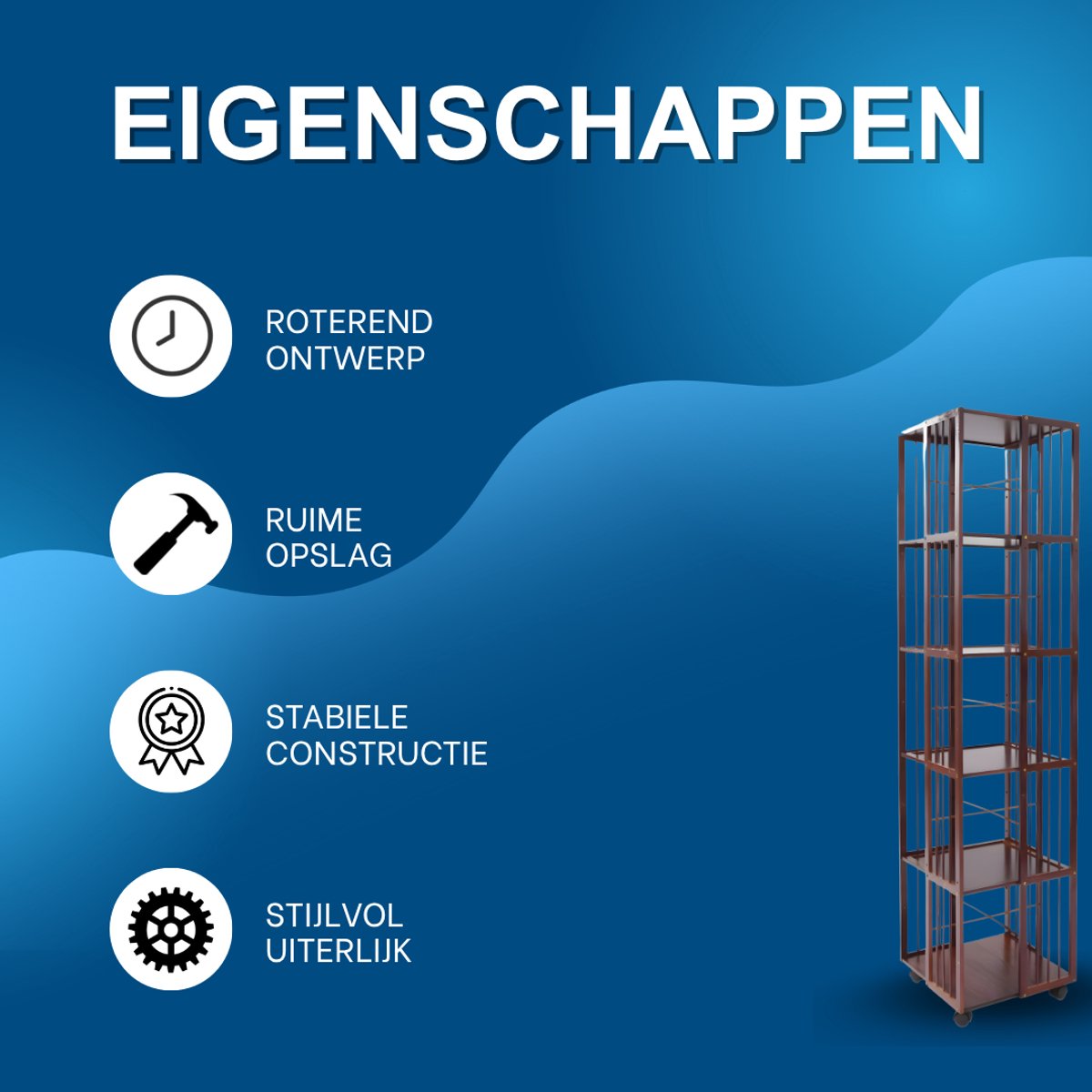 Boekenkast - Boekenrek - Opberruimte - Voor boekenopslag - 6-laags - Donker bruin