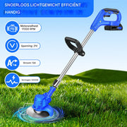 Grastrimmer Deluxe - 21V - Elektrische Draadloze Strimmer - 2x Accu - Grasmaaier - Snoei Cutter Tuingereedschap - Onkruid Heggenschaar