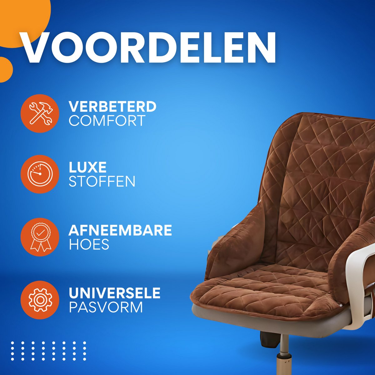 Bureaustoel kussen - Rugkussen - Ergonomisch - Universeel - Bruin