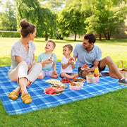 Picknickdeken - Picknickkleed - Strandlaken - Plaid - Voor Camping, Reizen & Outdoor Activiteiten - Waterdicht en Opvouwbaar met Handvat - Groot Formaat, Lichtgewicht - Blauw - 200x200cm