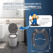 WC-bril - Toiletbril - Voor Toilet & Badkamer – Soft-Close - Duurzaam Kunststof - Met marmerlook