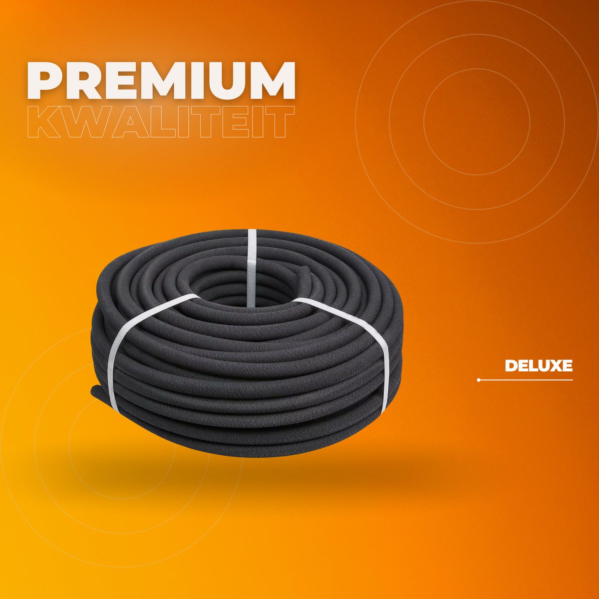 Tuinslang 50m - Waterleiding - Waterverdeler - Rubber - Flexibel - PE Zwart