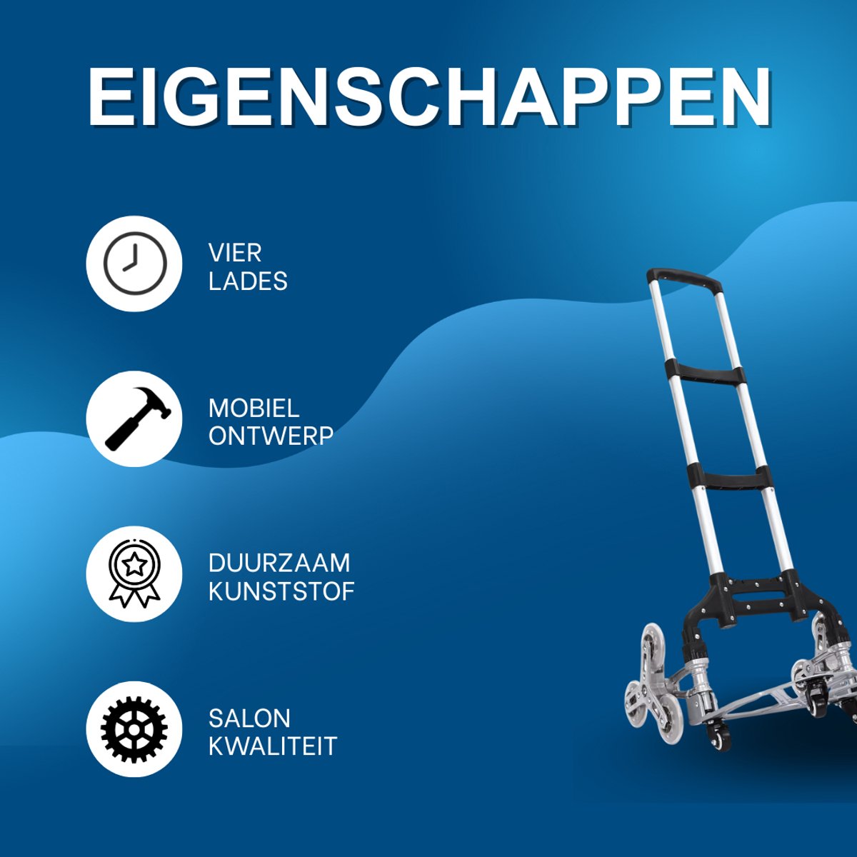Opvouwbare trapsteekwagen - Steekwagen - Transportkar - Transportwagen - Transporthulp - 100kg