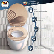 WC-bril - Toiletbril – Voor Toilet & Badkamer – Soft-Close – Duurzaam Kunststof - Met print