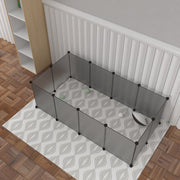 Happyment Dierenren Ruly - Ren Deluxe XXL - Verstelbaar - Voor binnen - Puppyren - Kleine dieren - Kittens - Grijs - 145 x 75 x 46cm