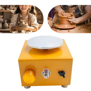 Mini pottenbakkersschijf - Draaischijf - Pottenbakken - Voor keramiek en klei - Elektrisch - Geel