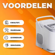 Ijsblokjesmachine - Ijsblokmakker - Ijsmachine - 2,0 Liter - 9 Blokjes in 6 Minuten - Zelfreinigende Elektrische Ijsmachine - Wit